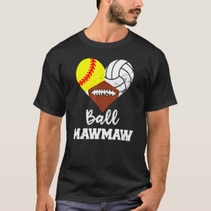 Camiseta Ball Mawmaw Heart Softball Mães de futebol