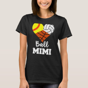 Camiseta Ball Mimi Heart Sofball Basball Mi