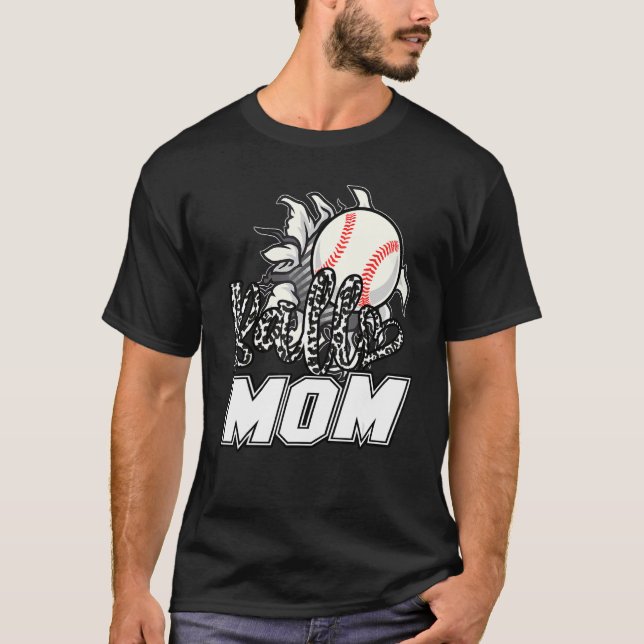 Camiseta Ball Mom Cheetah Baseball Softball Mama Women Moth (Frente)