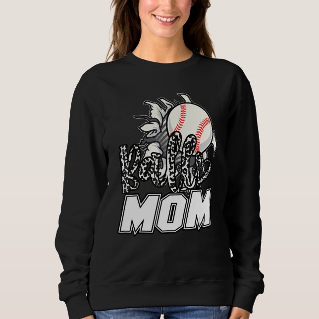 Camiseta Ball Mom Cheetah Baseball Softball Mama Women Moth (Frente)