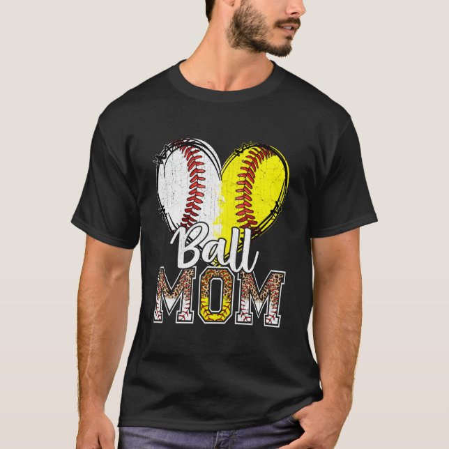 Camiseta Ball Mom He Baseball Softball Mama Mothers Day 202 (Frente)