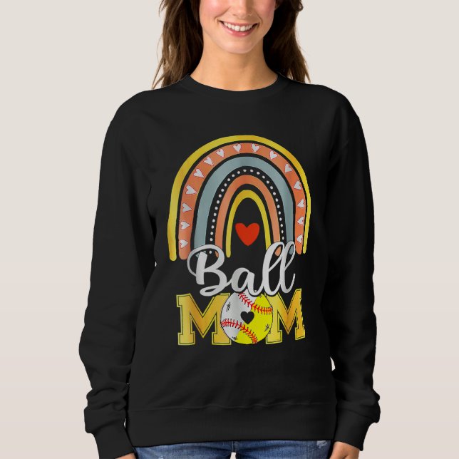 Camiseta Ball Mom Rainbow Mom Mother Mother s Day 2023 (Frente)