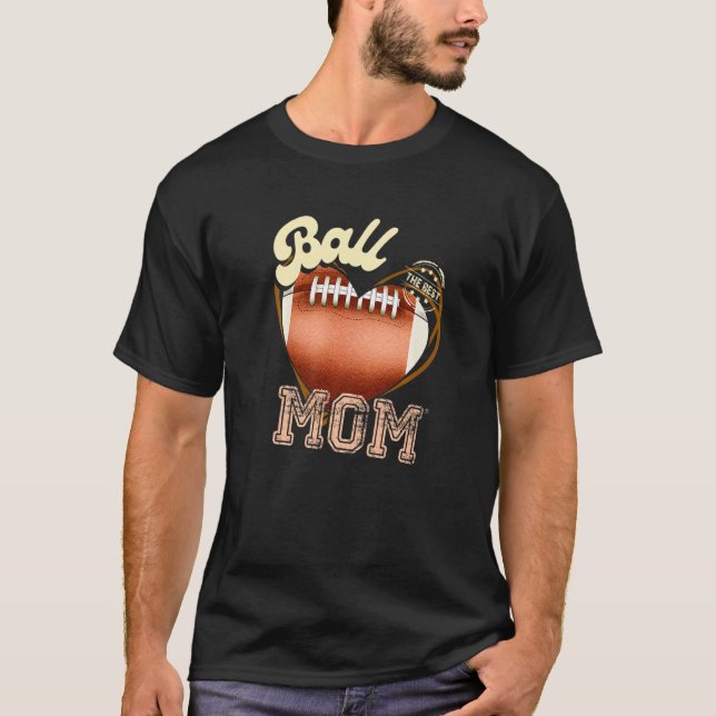 Camiseta Ball Mom Womens Cheer Football Mom Mother's Day Fo (Frente)