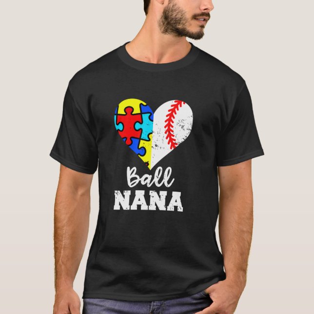 Camiseta Ball Nana Autism Baseball Nana Funny Autism Awaren (Frente)