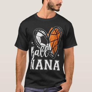 Camiseta Ball Nana Heart Soccer Basquete Vovó Mãe