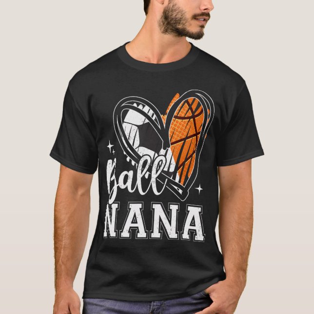 Camiseta Ball Nana Heart Soccer Basquete Vovó Mãe (Frente)