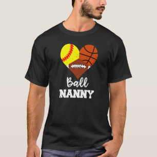 Camiseta Ball Nanny Heart Softball Futebol Nann