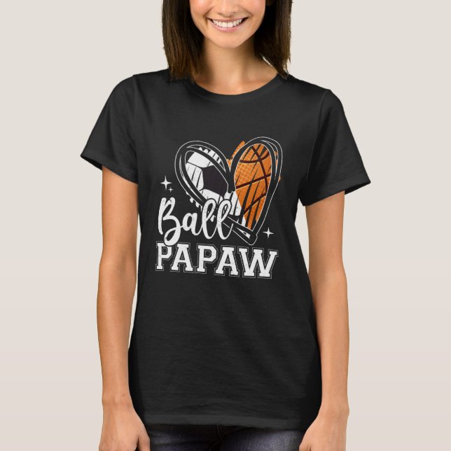 Camiseta Ball Papaw Soccer Basketball Heart (Frente)