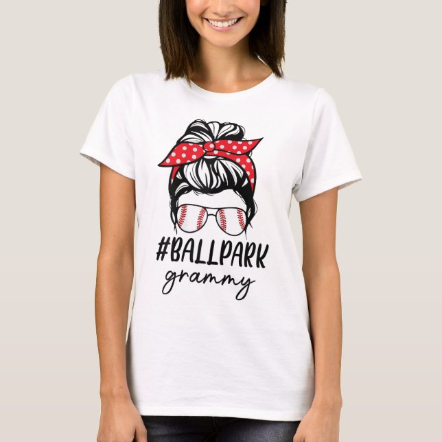 Camiseta Ball Park Grammy Baseball Sofball Ba Dia de as mãe (Frente)