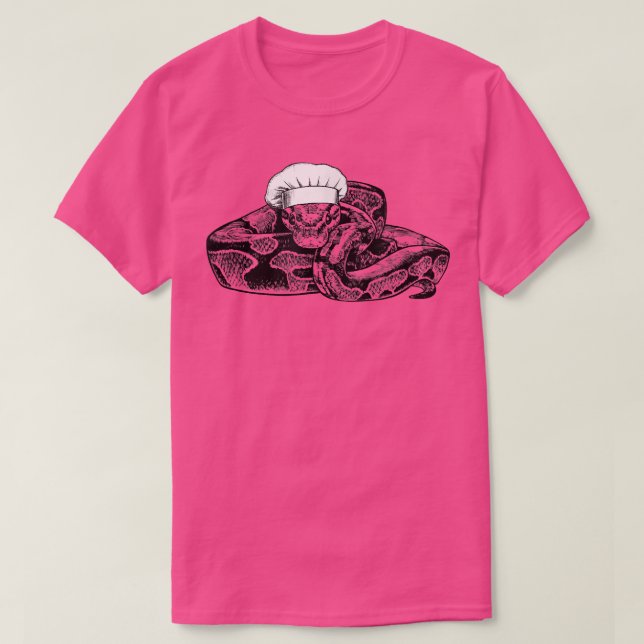 Camiseta Ball Python Cobra Cook Chef Cozinhar Engraçado (Frente do Design)