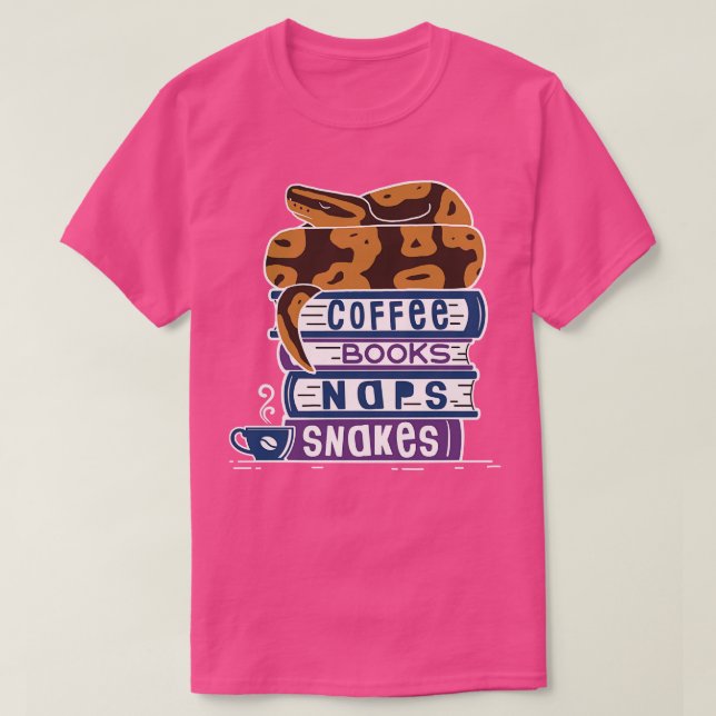 Camiseta Ball Python Coffee Books Cobras (Frente do Design)
