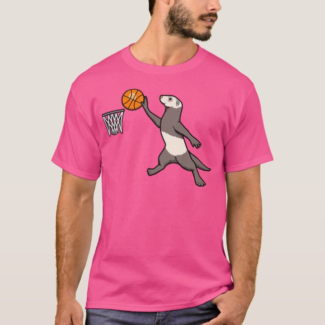 Camiseta Ball Sports Animal Cute Ferret Basquete (Frente)
