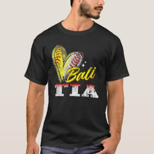 Camiseta Ball Tia Heart Engraçado Baseball Softball Tia