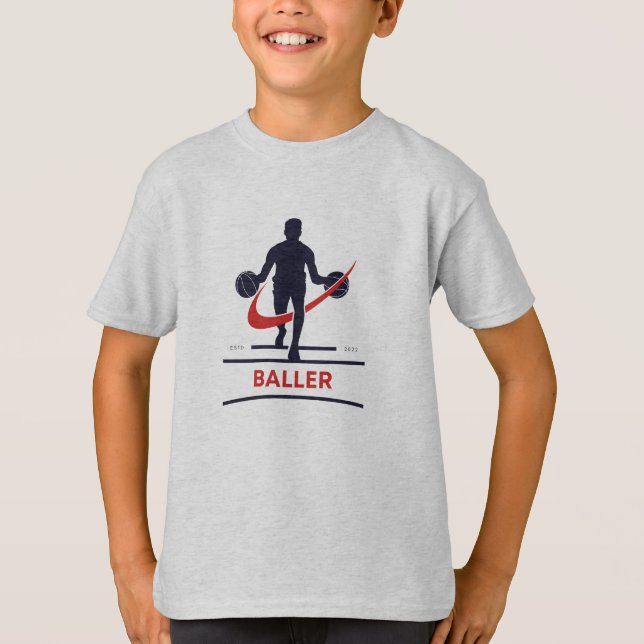 Camiseta Baller - Basketball Design für Kids (Frente)