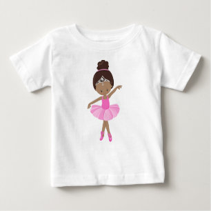 Camiseta Ballerina Afro-Americana, Rosa Tutu, Balé Rapariga