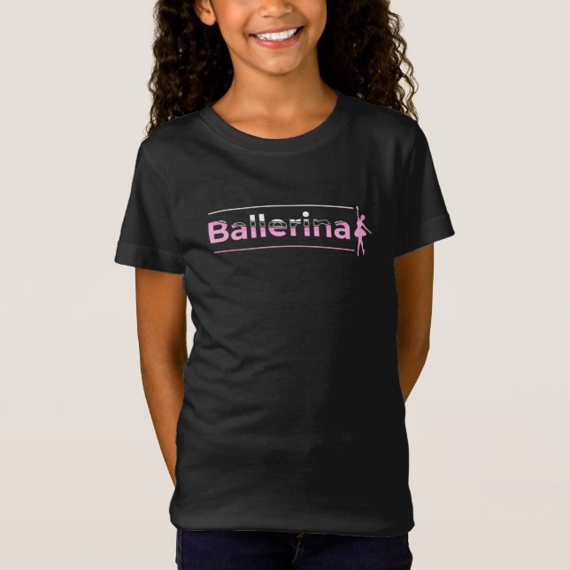 Camiseta Ballerina - Arte Minimalista do Arco Dançarino Bal (Frente)