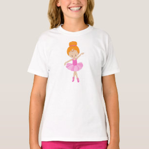 Camiseta Ballerina, Balé, Balé Dançarina, Cabelo Laranja