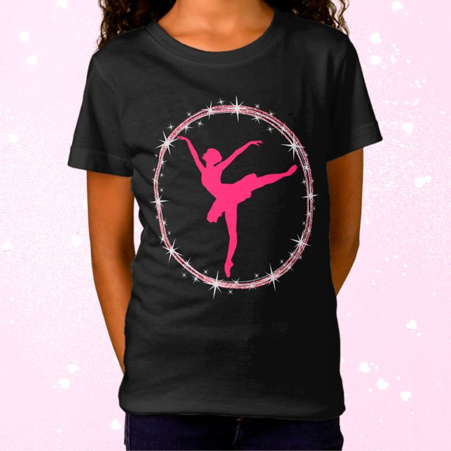 Camiseta Ballerina Brilhante Rosa Quente (Criador carregado)