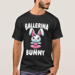 Camiseta Ballerina Bunny Ballet Dança Coelho Fofo Crianças