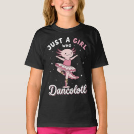 Camiseta Ballerina Cuta Axolotl em Pastel Pink Tutu