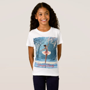 Camiseta Ballerina dança da neve inverno beleza arte