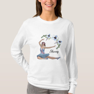 Camiseta Ballerina em Nome Pessoal Azul