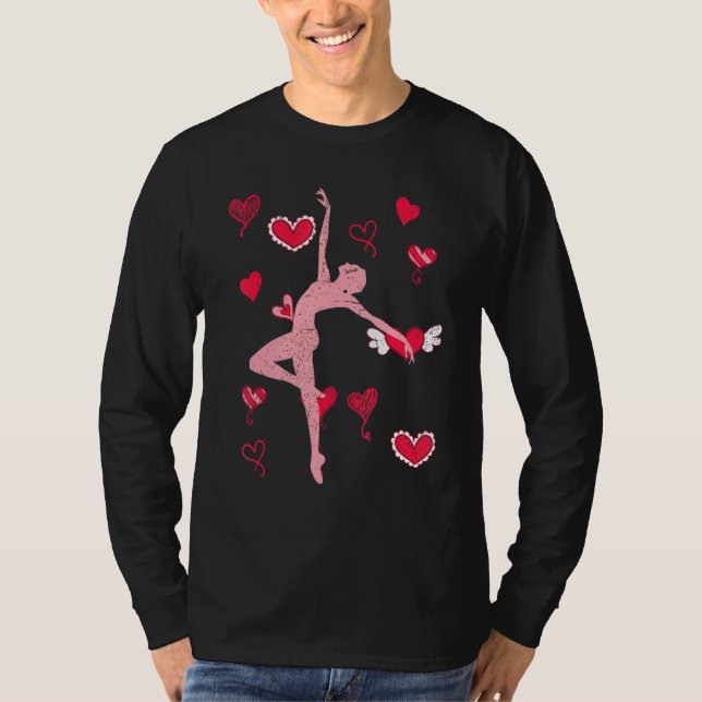 Camiseta Ballerina Hearts En Pointe Balé Dançer B (Frente)