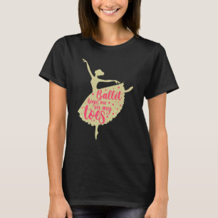 Camiseta Ballerina Para Meninas Meninas Pointe Dance