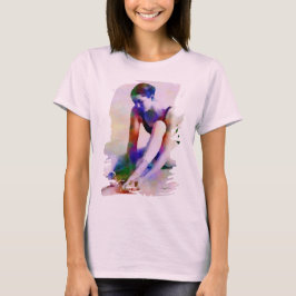 Camiseta Ballerina, Rosa, Aquarela Arte Contemporânea