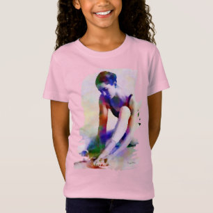 Camiseta Ballerina, Rosa, Aquarela Arte Contemporânea