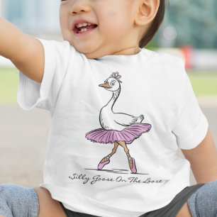 Camiseta Ballerina Silly Goose Solta Texto Personalizado