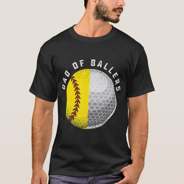 Camiseta Ballers de pai Engraçados Golfe Softball Presente  (Frente)