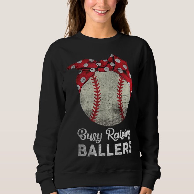 Camiseta Ballers de Raising Ocupados Mãe Engraçada Baseball (Frente)