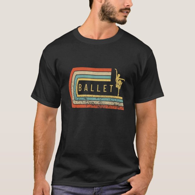 Camiseta Ballet Dancer Silhouette Distressed Retro Ballet (Frente)