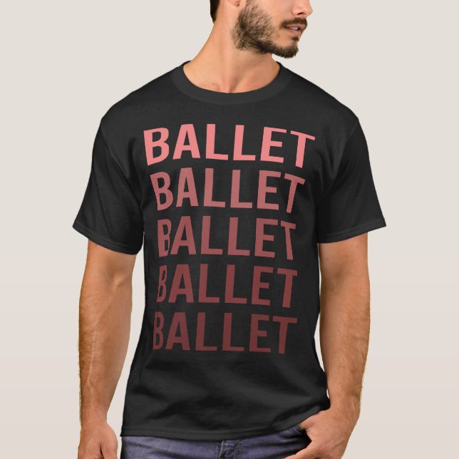 Camiseta Ballet de Texto Vermelho Bailarina (Frente)