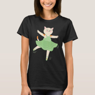 Camiseta Ballet E Gatos Bailarina Dança De Ballet Gato Danç