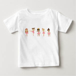 Camiseta Ballet Lindas Bailarinas Rosa Dançando 