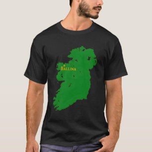 Camiseta Ballina Ireland Com Mapa Da Irlanda