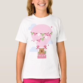 Camiseta Baloão de Ar Quente de Capivara Fofa