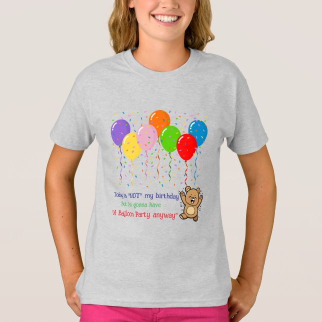 Camiseta Balões Coloridos E Um Urso Feliz (Frente)