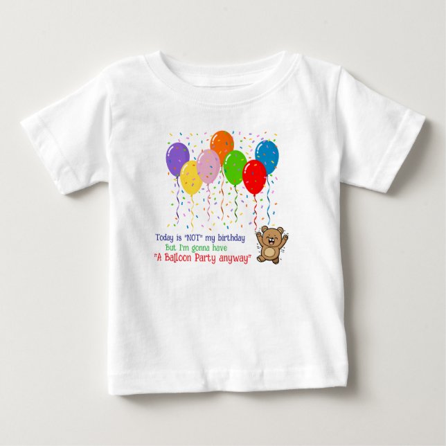 Camiseta Balões Coloridos E Um Urso Feliz (Frente)