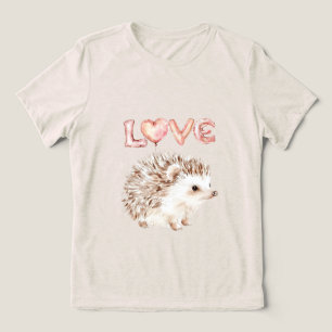 Camiseta Balões de Amor Coração Rosaouriço Fofinho