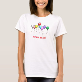 Camiseta Balões de Aniversário Coloridos