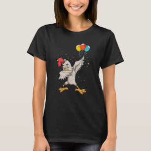 Camiseta Balões de Aniversário de Frango Dab Animais de Faz