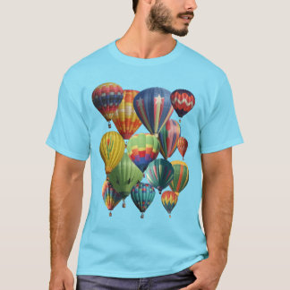 Camiseta Balões de ar quente coloridos, enrolados, em T-shi