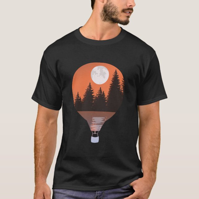 Camiseta balões de ar quente de bolso de ar livre - balões  (Frente)