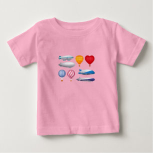 Camiseta Balões de Ar Quente e Dirigíveis de Desenho Animad