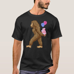 Camiseta Balões de Bolo de Aniversário do Pé Grande