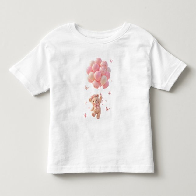 Camiseta Balões de Borboletas Urso de Pelúcia  (Frente)