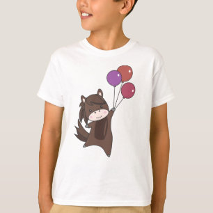 Camiseta Balões De Cavalo Voam Animais Curiosos Para Crianç